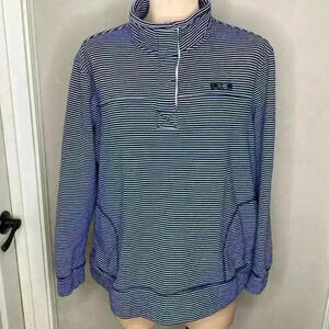 State Of Mine Ohio Blue White Stripe Long Sleeve Sweatshirt Womens Size XL